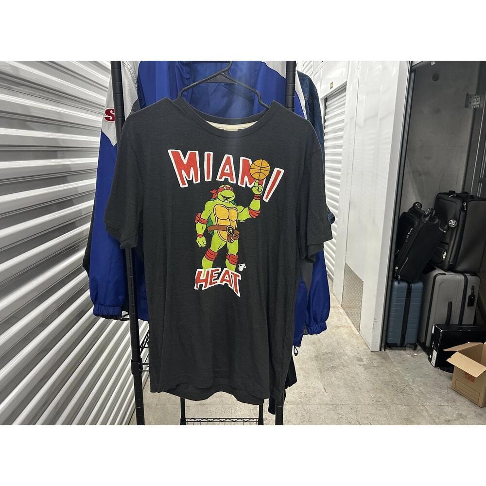 Homage Miami Heat Tmnt T Shirt Raphael Size L Basketball Ninja Turtles